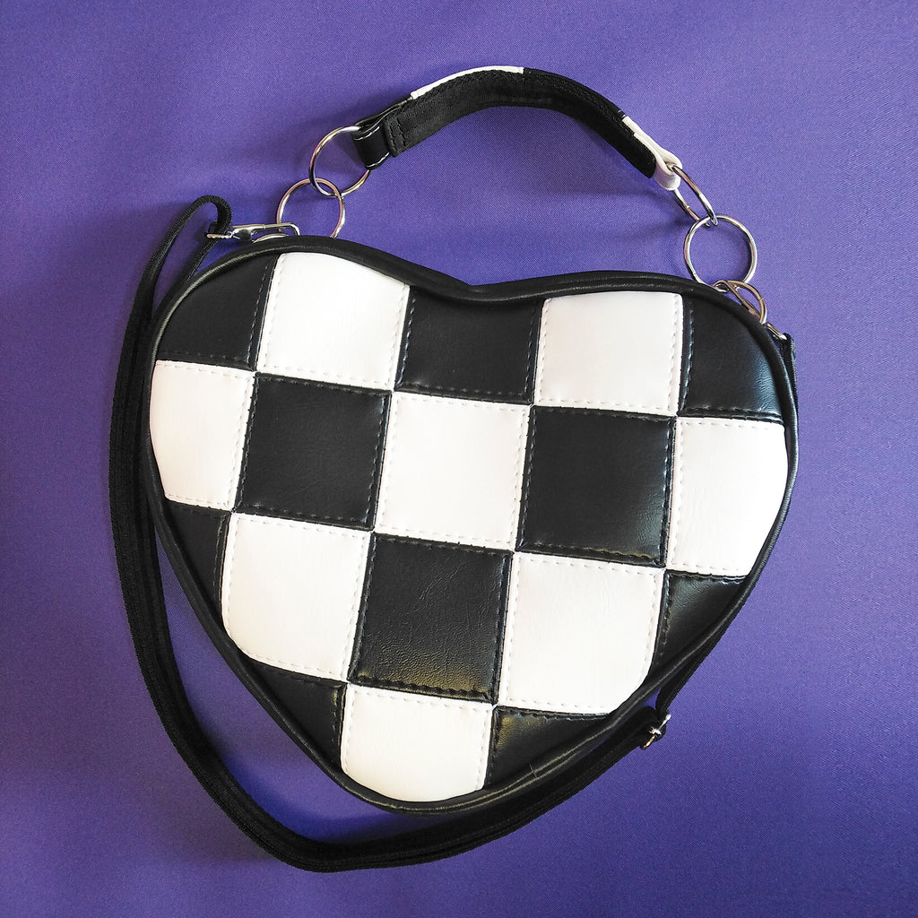 Bolso Crossbody Corazón Checkerboard Patchwork