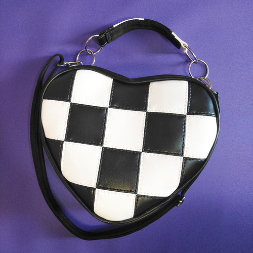 Bolso Crossbody Corazón Checkerboard Patchwork