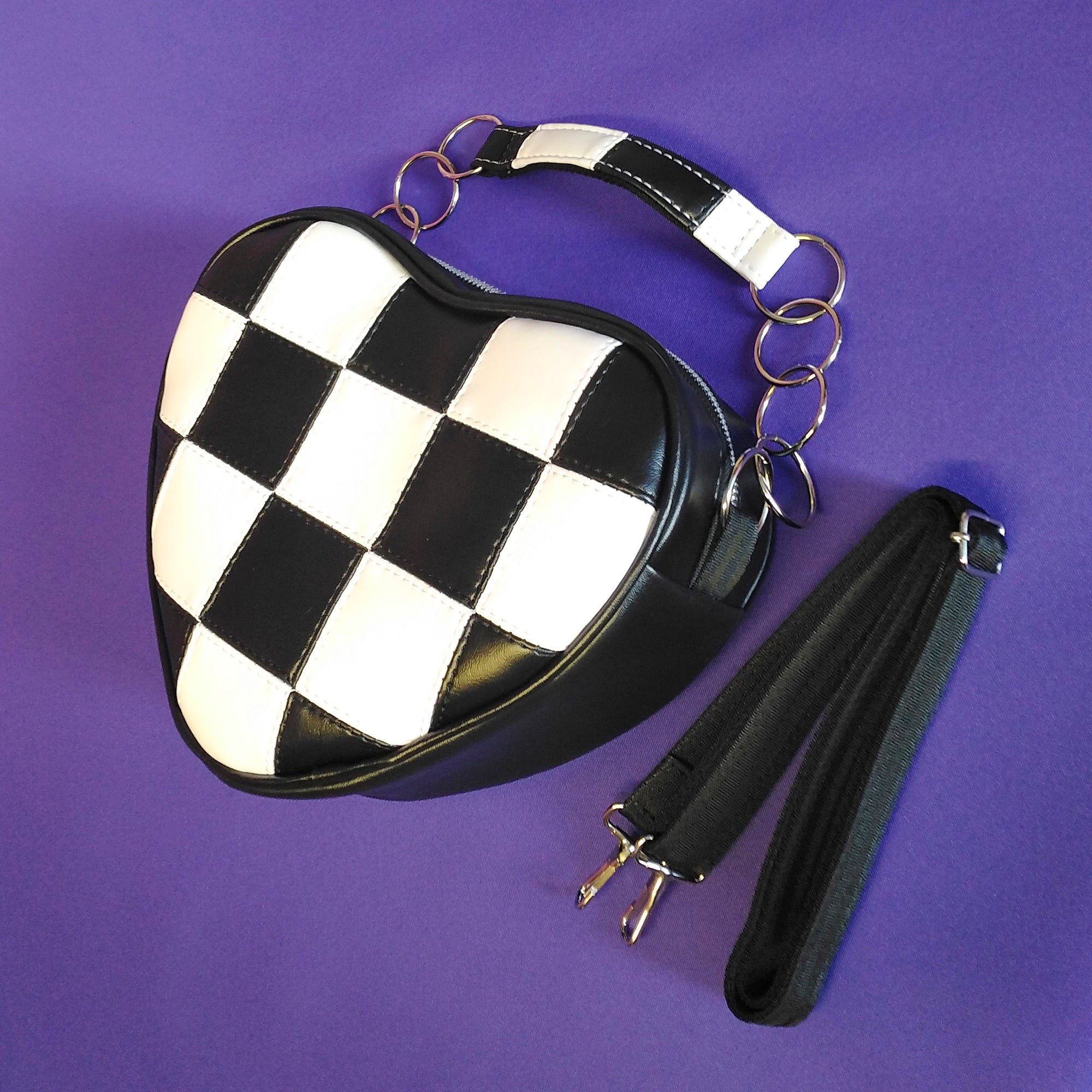 Bolso Crossbody Corazón Checkerboard Patchwork